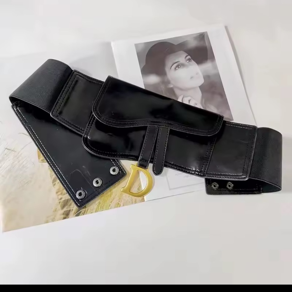 Waist belt logo D stretchy gold and black - Picture 12 of 16